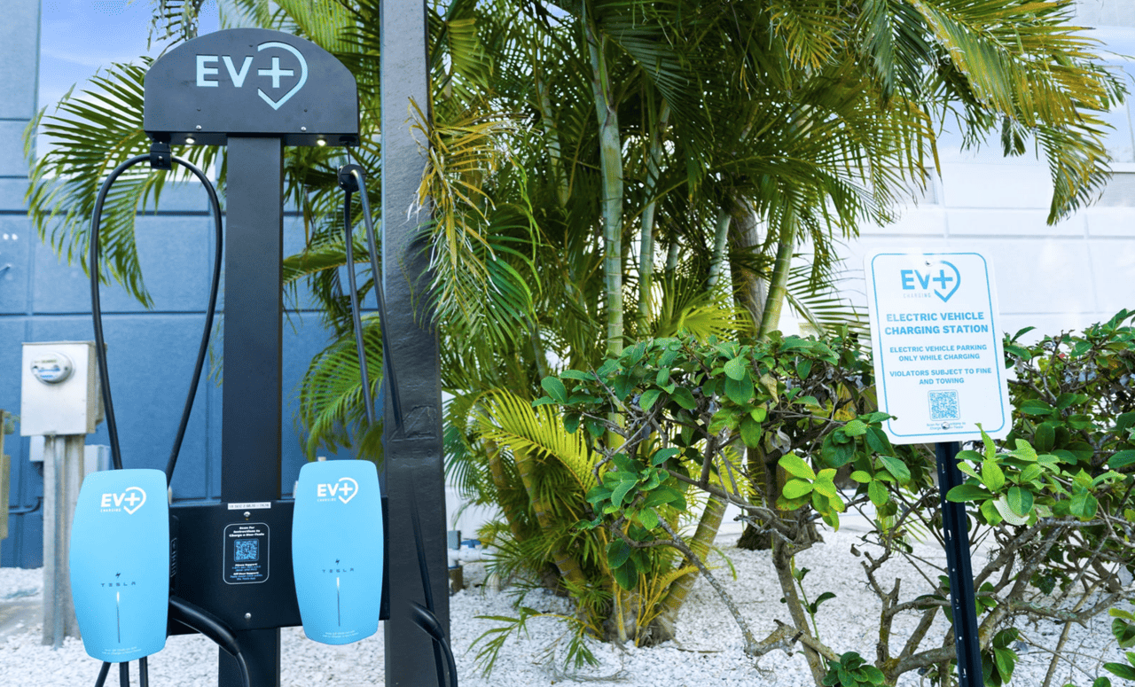 Commercial EV charger installation at a commercial property